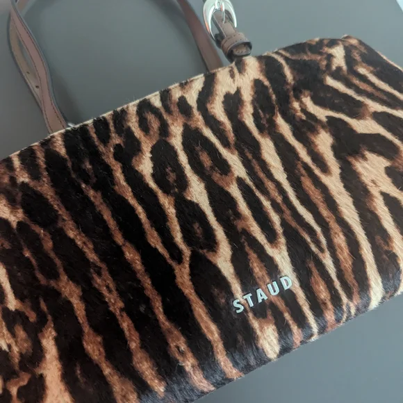NWT STAUD BRANDO BAG | LADY LEOPARD CACAO - Picture 3 of 5